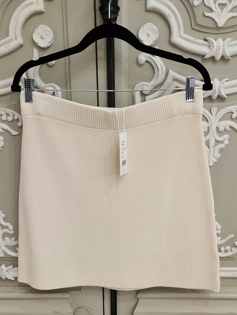Seed Heritage Cream Ribbed Mini Skirt with Elastic Waist BNWT Size L